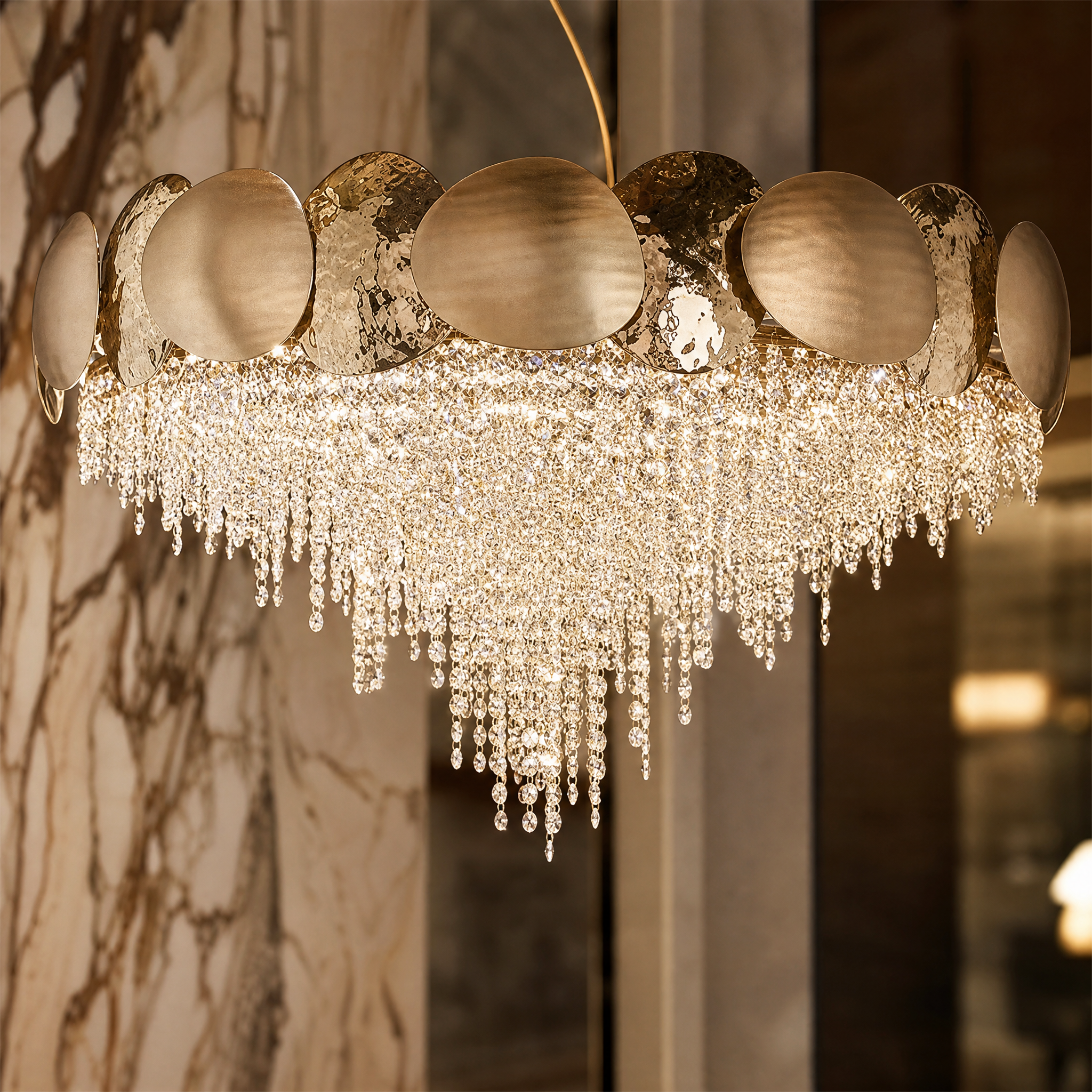Mastery - Luxury Circular Chandelier close-up craftsmanship detail image by VORELLI