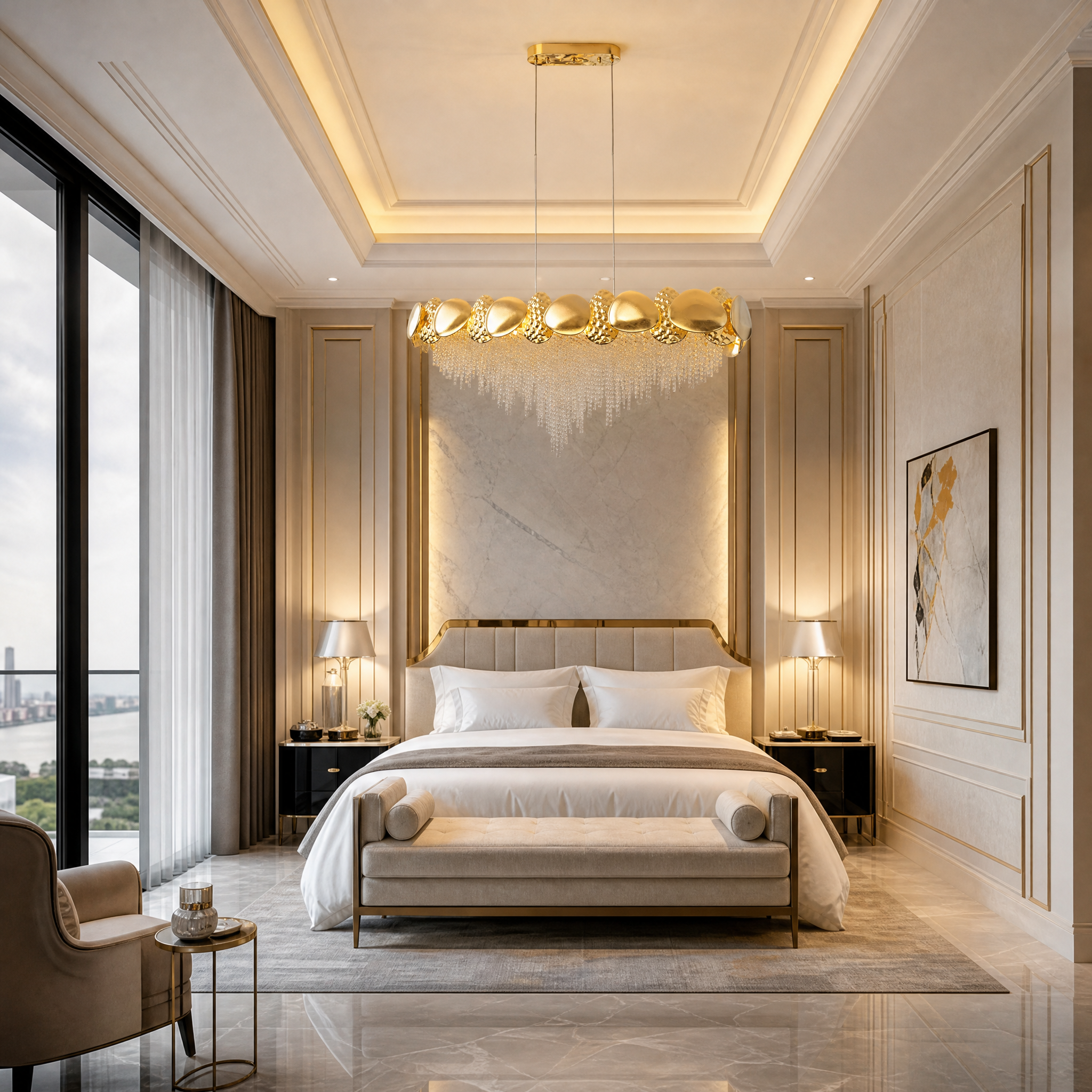 Mastery Luxury Rectangular Chandelier luxury hospitality lifestyle image by VORELLI