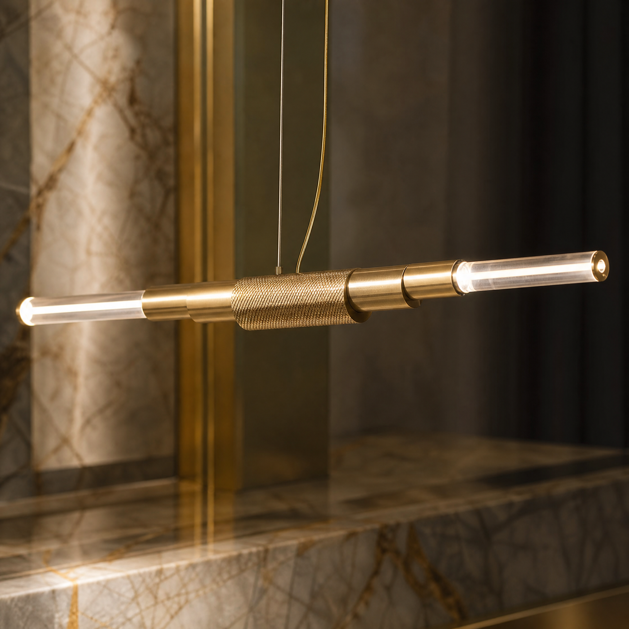 Metier Luxury Rectangular Chandelier close-up craftsmanship detail image by VORELLI
