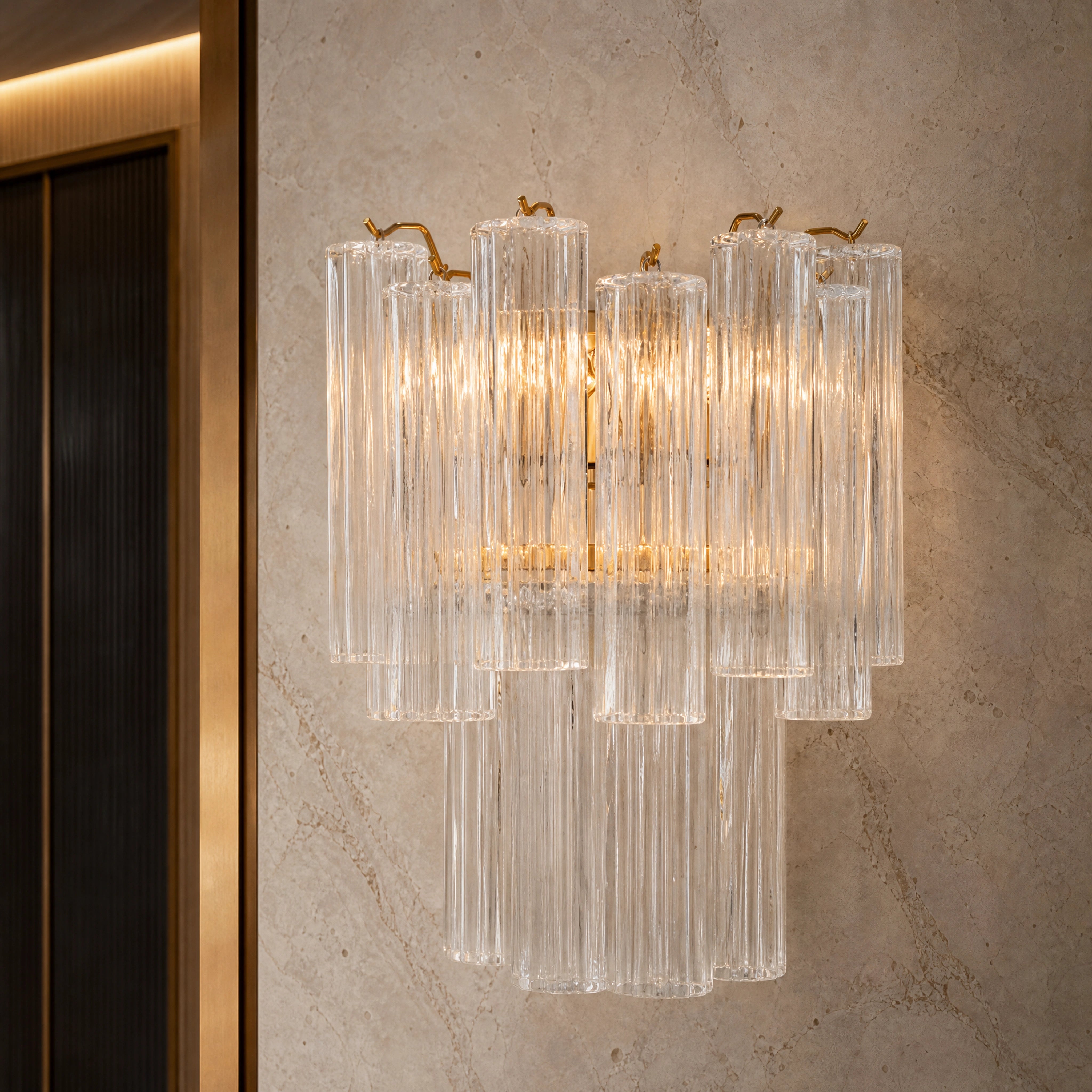 Maddalena Tronchi Murano Glass Wall Light close-up luxury lifestyle hero image by VORELLI