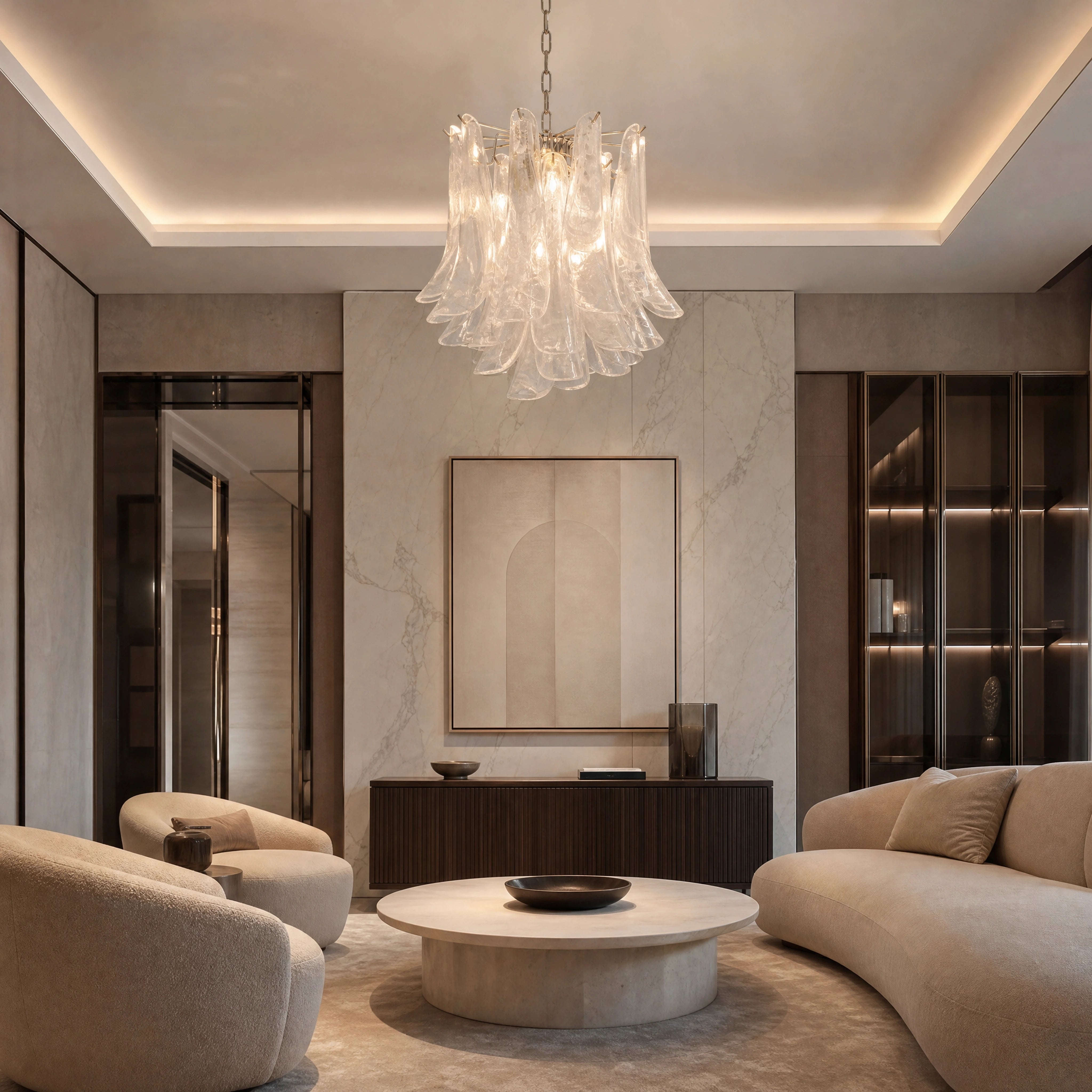 Mantova Selle Murano Glass Circular Chandelier luxury hospitality interior lifestyle image by VORELLI
