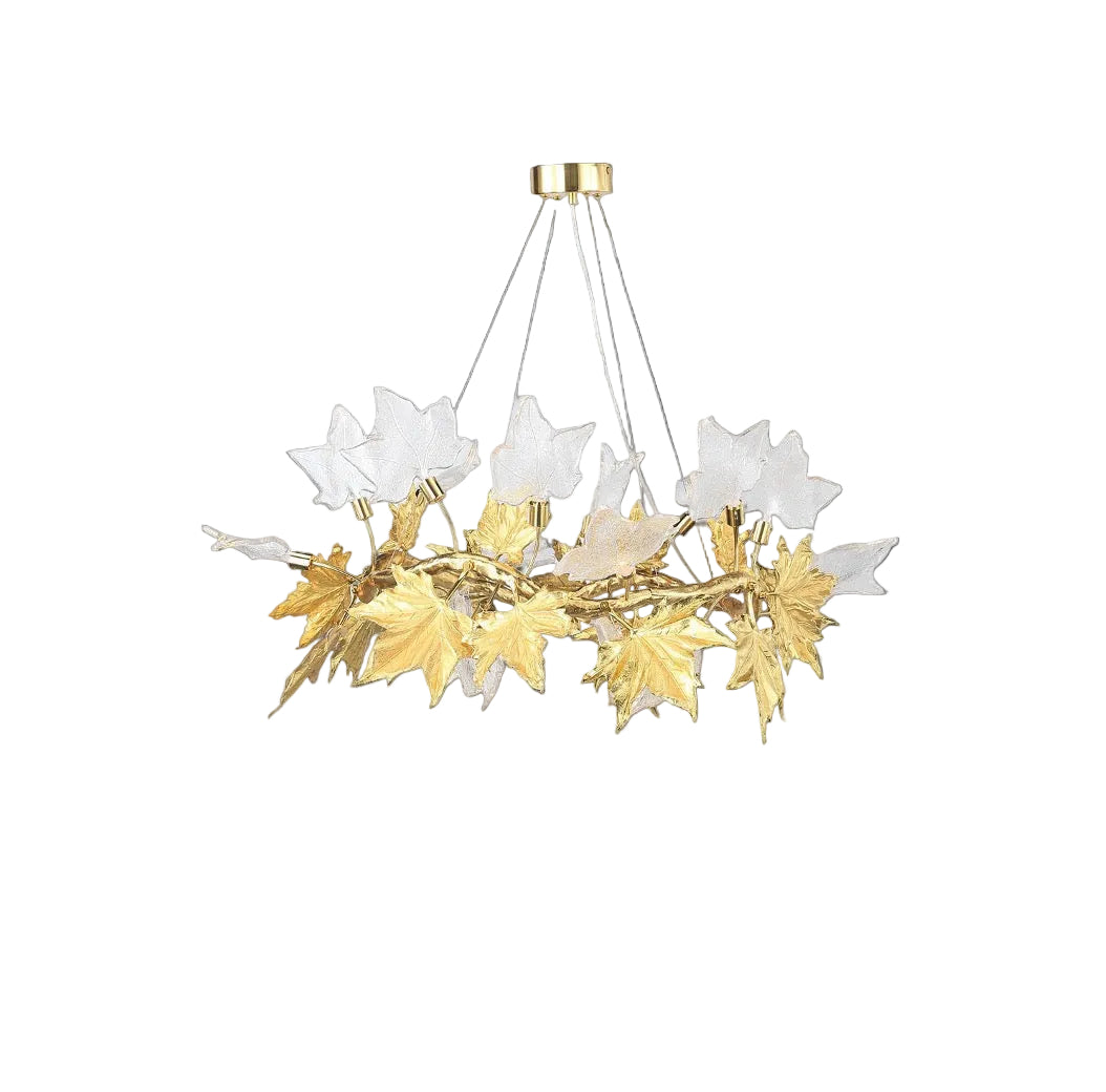 Maple Grove Circular Chandelier II with sculpted leaf design by VORELLI®