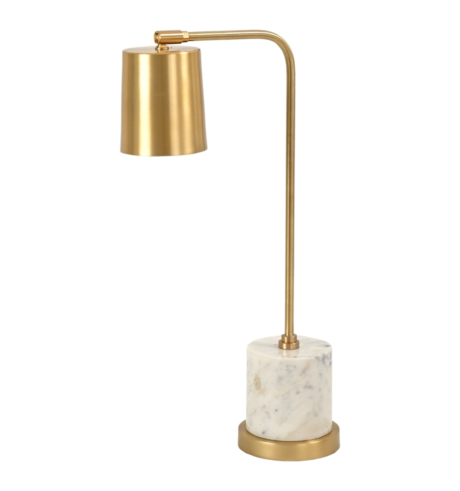 VORELLI® Marcona brass desk lamp with white marble base