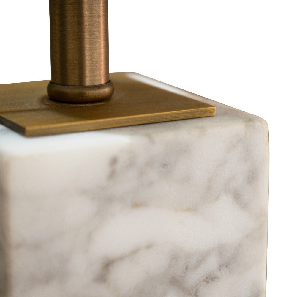 Micevo White Marble Column Table Lamp by VORELLI, table lamp product image for bedrooms, consoles and hotel suites