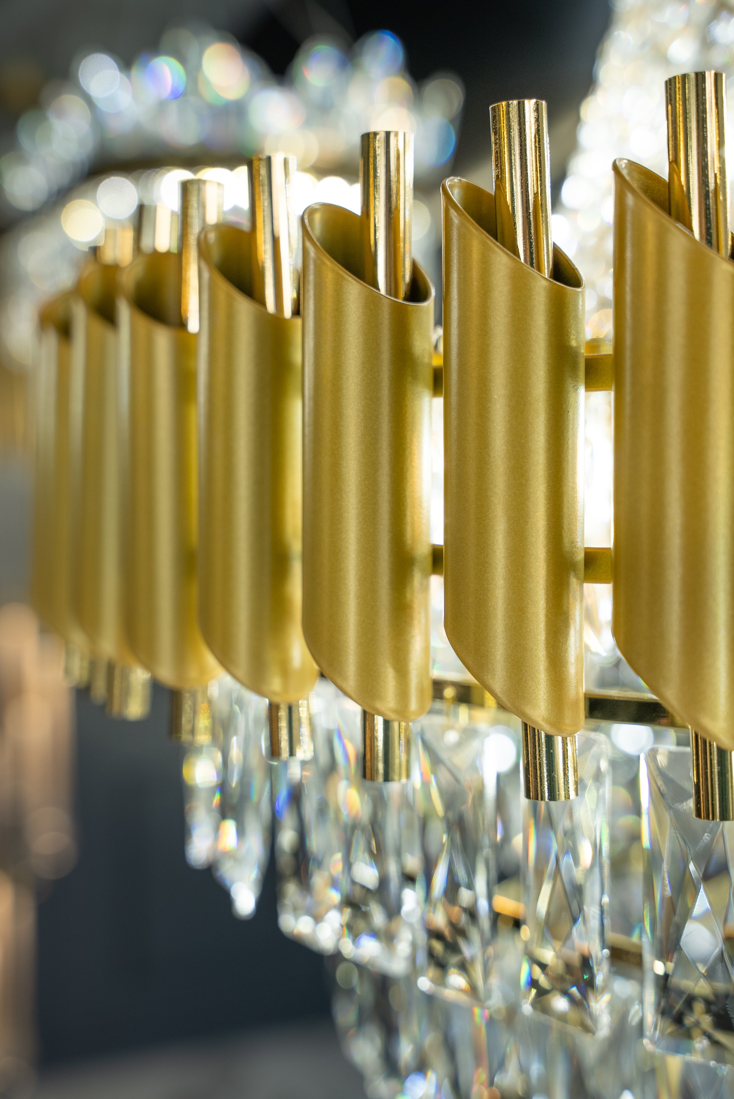 VORELLI Milltimber Grandeur staircase chandelier creating a dramatic focal point in a grand entrance hall