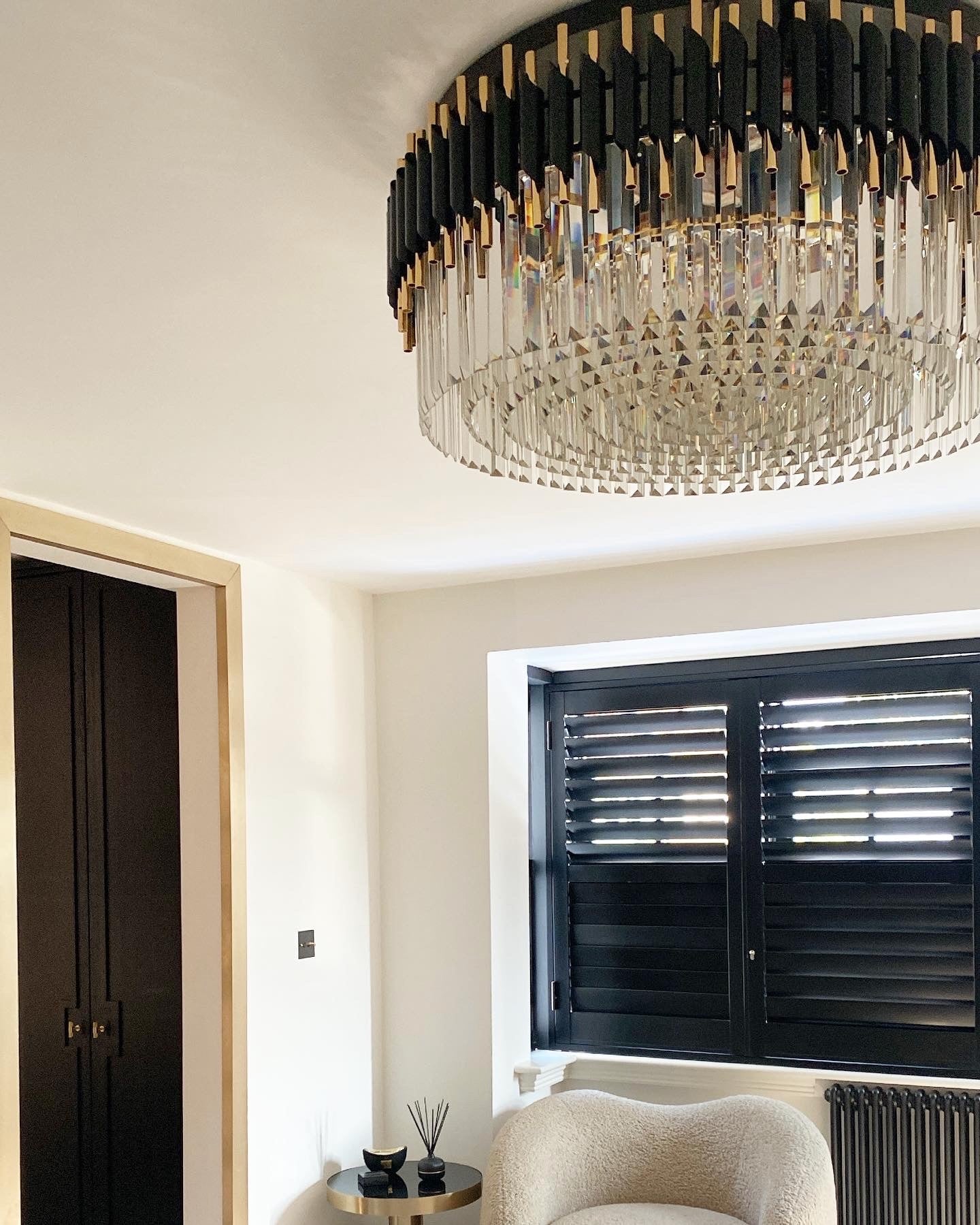 VORELLI Milltimber ceiling light installed in an elegant contemporary living space