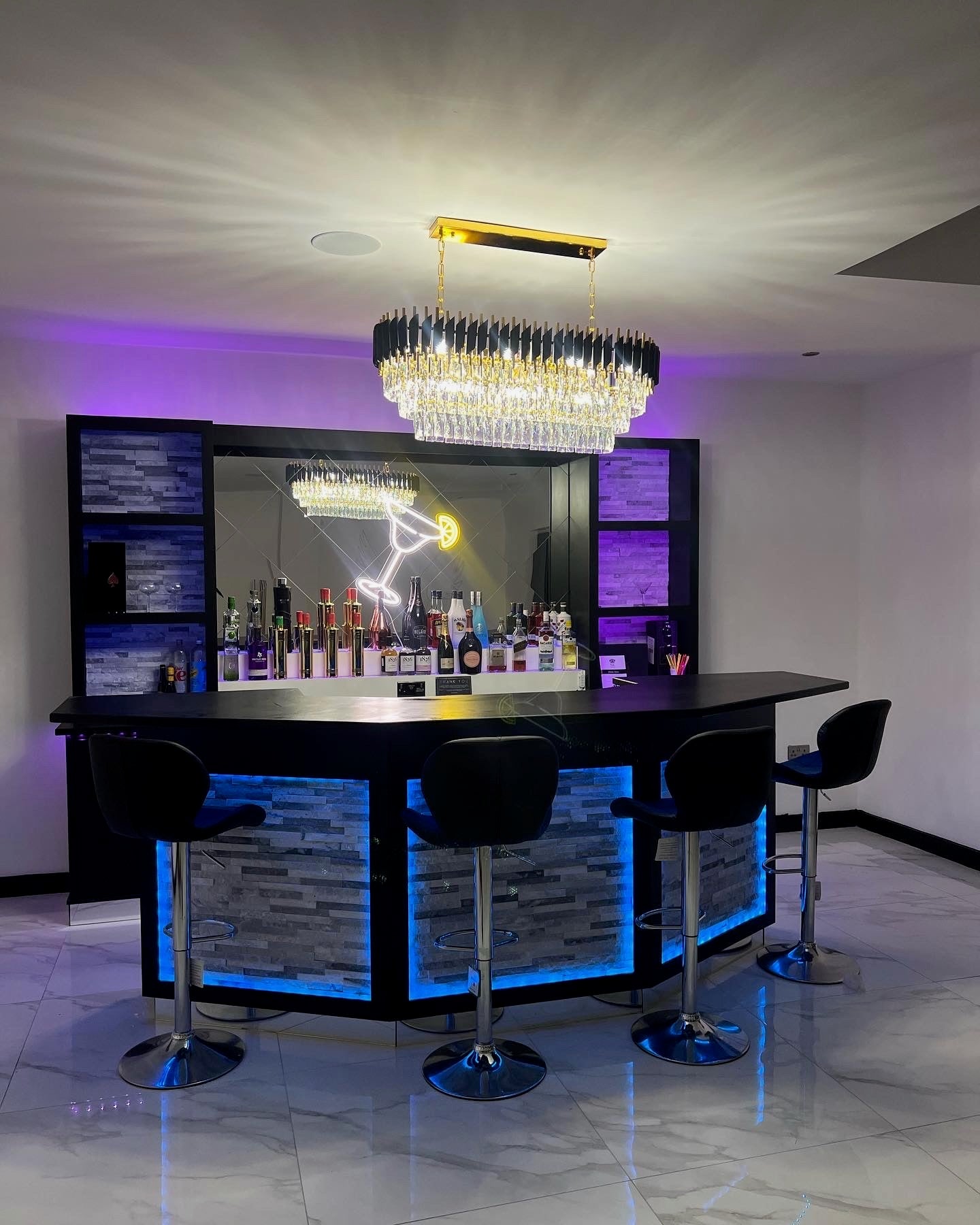 VORELLI® Milltimber modern rectangular crystal chandelier with sleek cylinder tubing and layered rectangular crystals