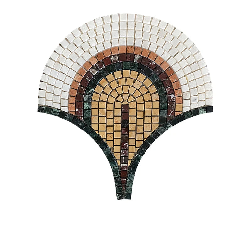 Multicolour Sector Decorative Stone Medallion luxury mixed decorative stone medallion for premium UK interiors