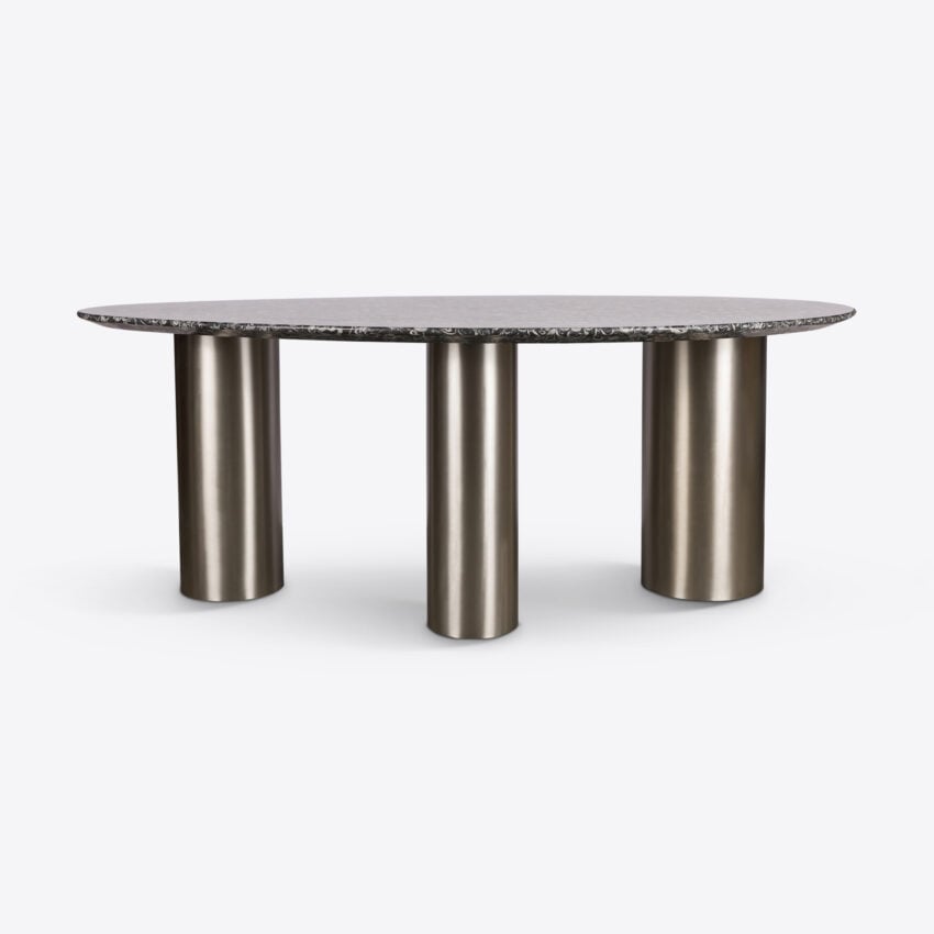 Nisha Fossil Black Marble Dining Table dining table view 4