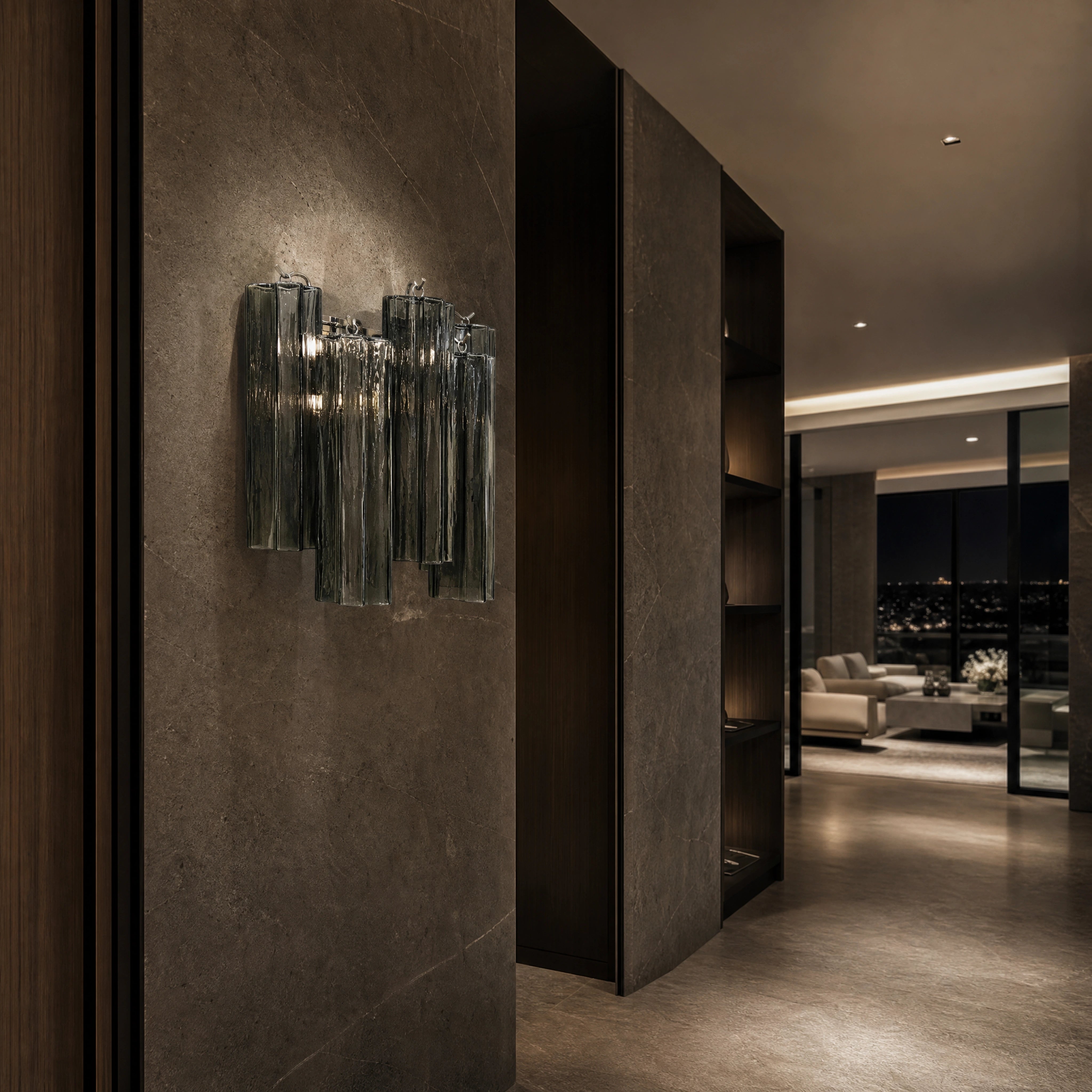 Oriana Tronchi Murano Glass Wall Light UHNW private residence luxury lifestyle image by VORELLI