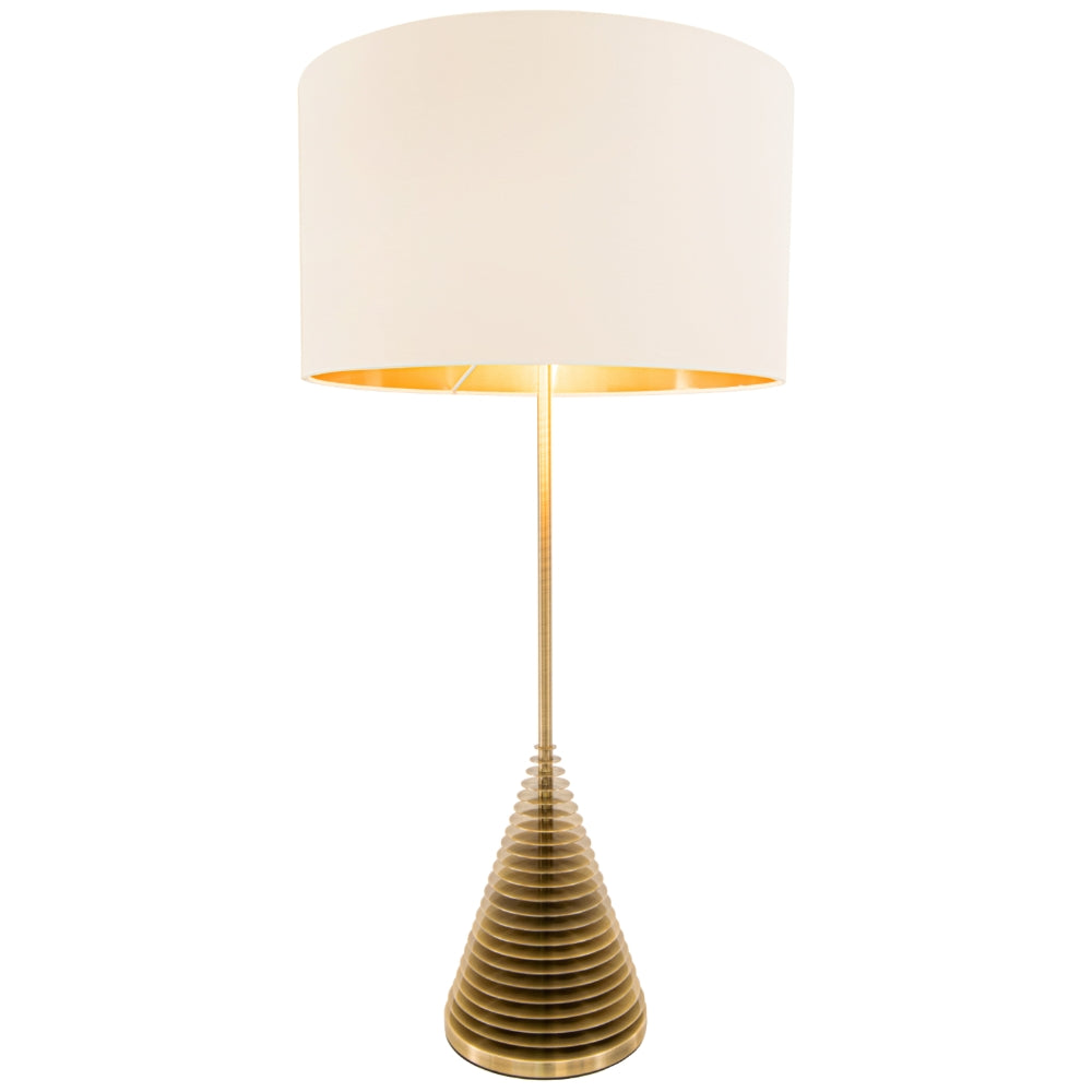 VORELLI® Orviano tall brass table lamp with cream shade