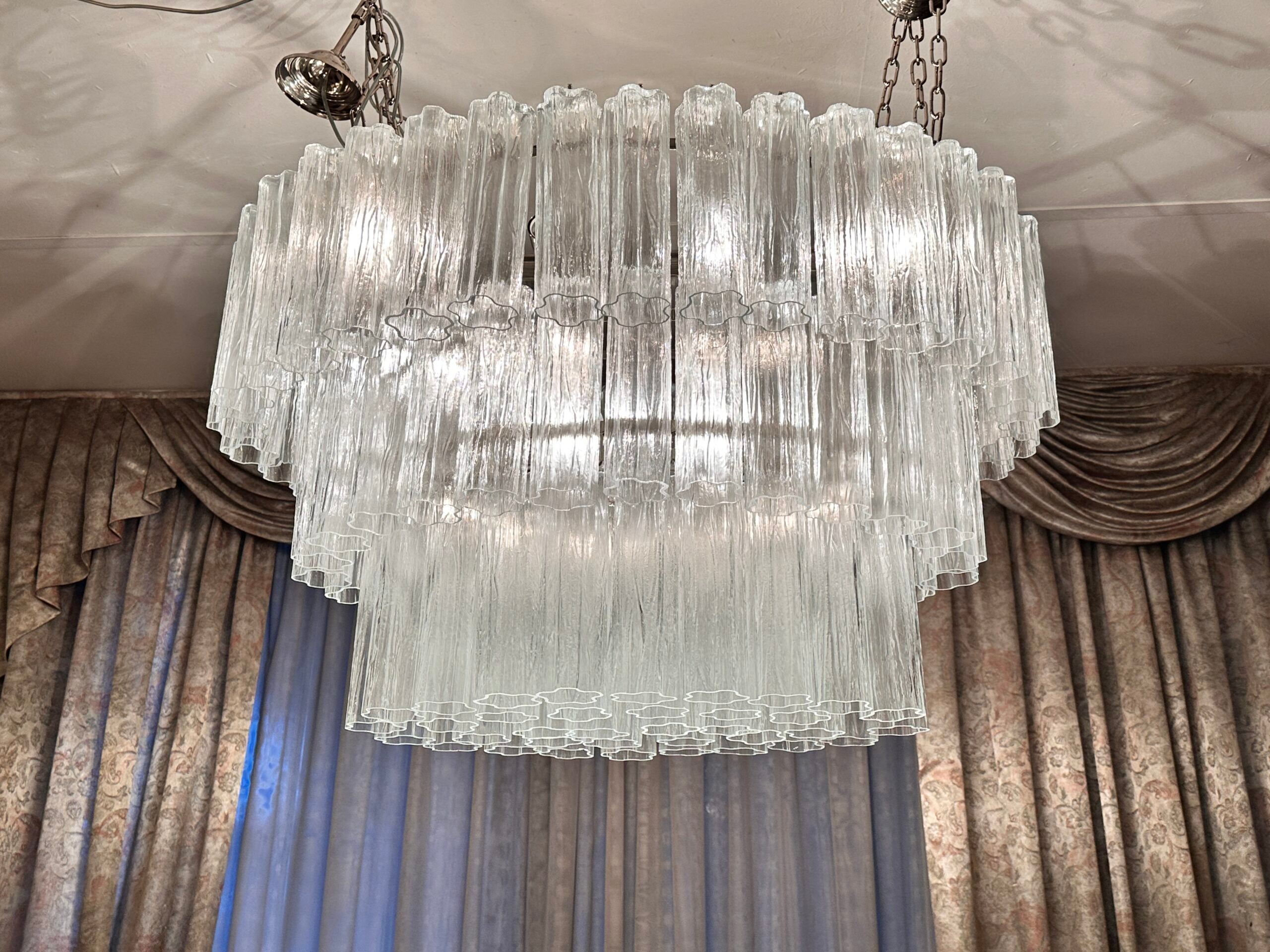VORELLI Perla Tronchi Murano Glass Rectangular Chandelier - Tronchi Murano Glass image 8