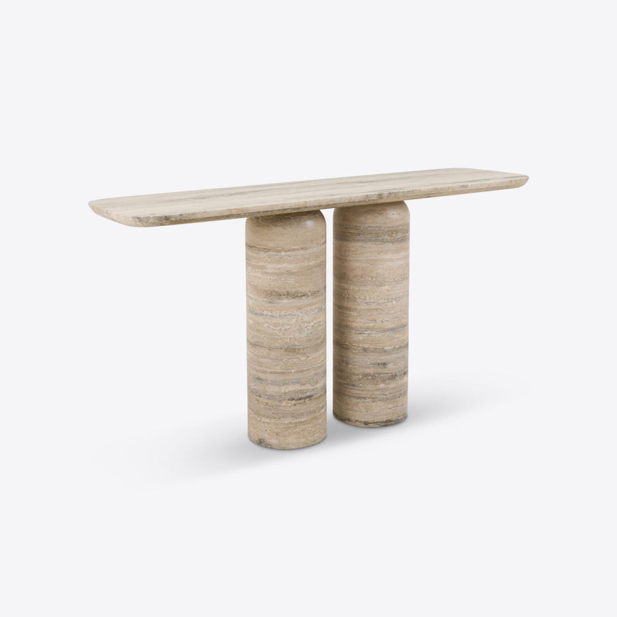 Posillano Silver Travertine Console console table view 4