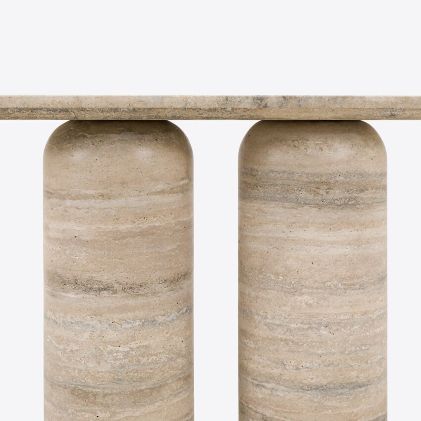 Posillano Silver Travertine Console console table view 7