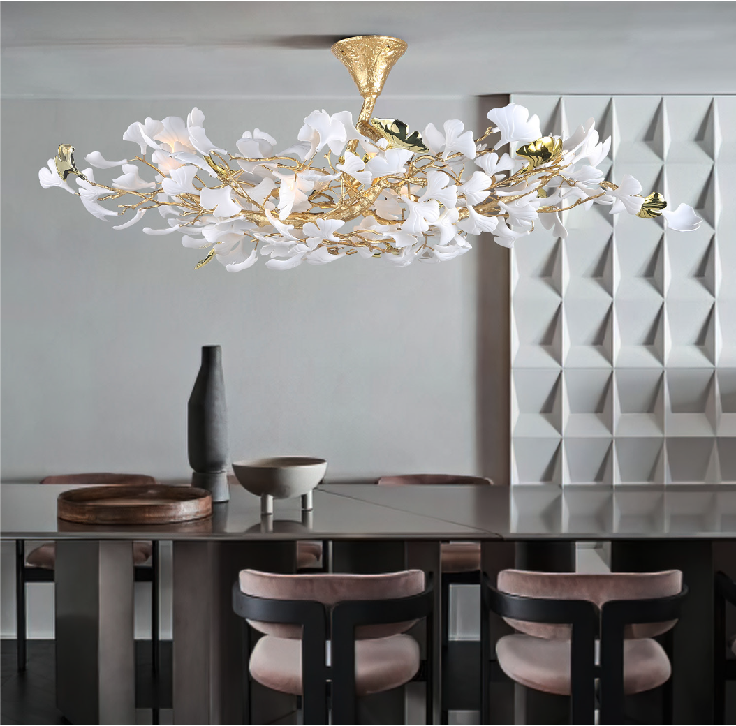 Prano Ceiling Light by VORELLI® styled above a luxury dining table