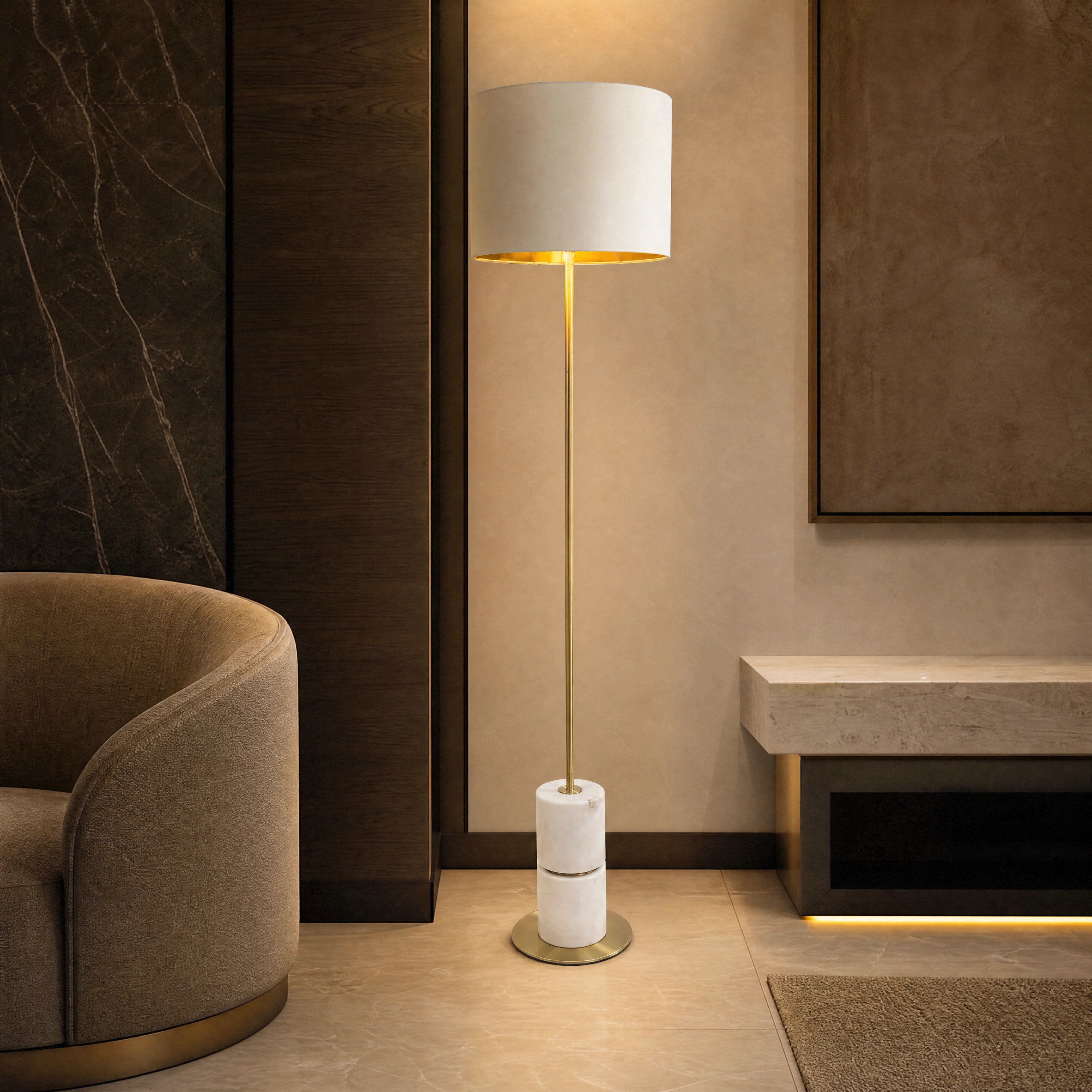Revona Marble Base Floor Lamp luxury hospitality interior lifestyle image by VORELLI