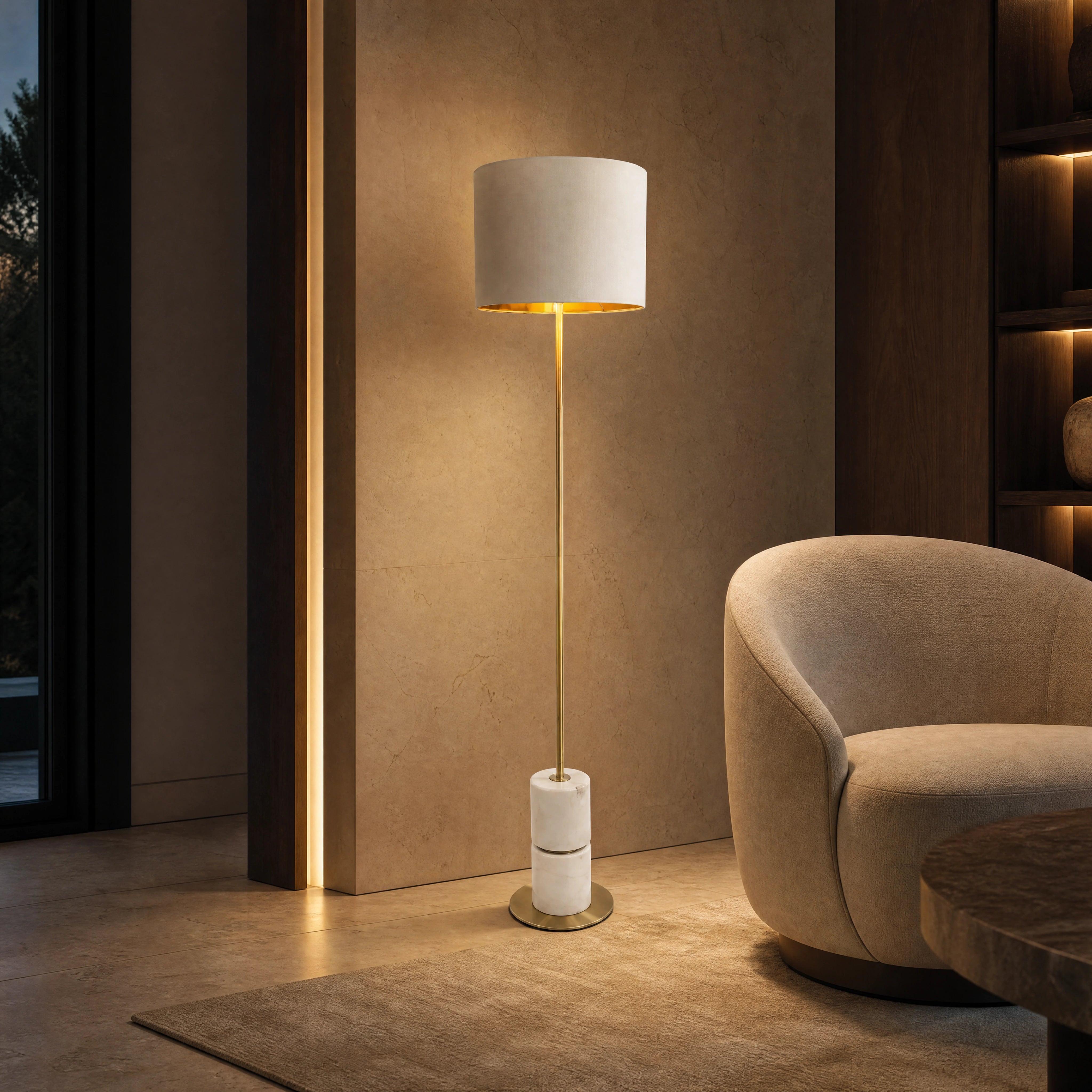 Revona Marble Base Floor Lamp UHNW private residence luxury lifestyle image by VORELLI