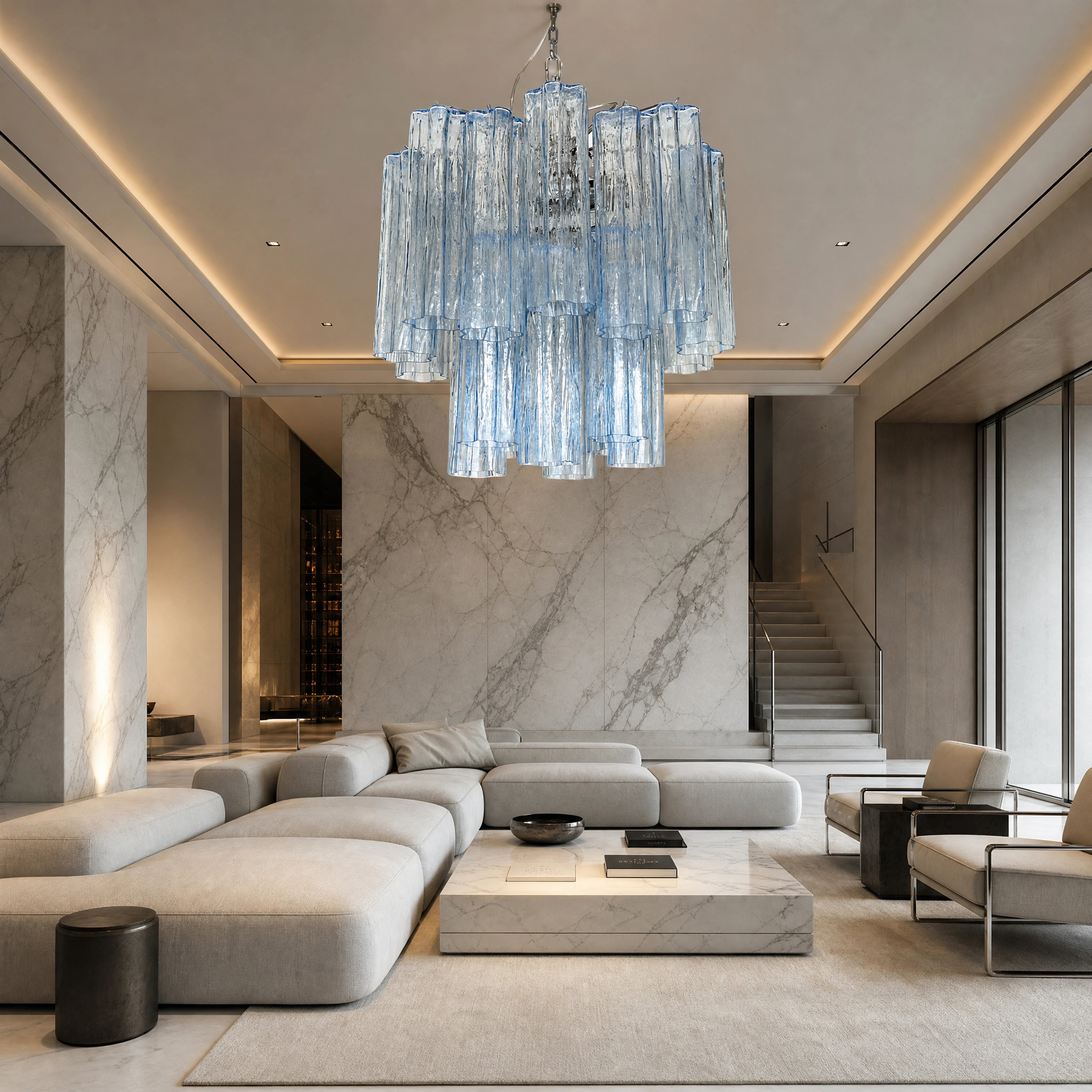 Paola Tronchi Murano Glass Circular Chandelier UHNW private residence luxury lifestyle image by VORELLI