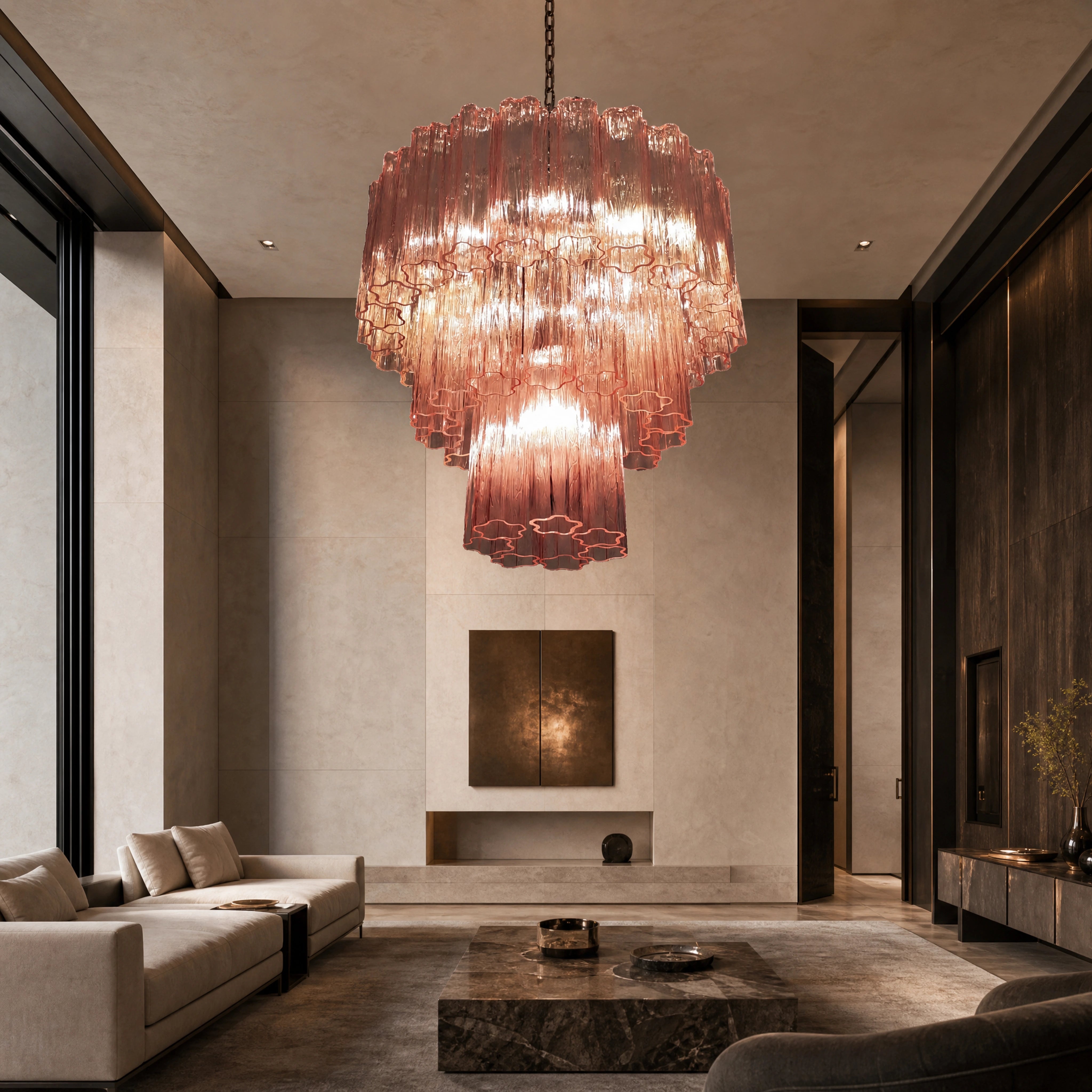 Patrizia Tronchi Murano Glass Circular Chandelier UHNW private residence luxury lifestyle image by VORELLI