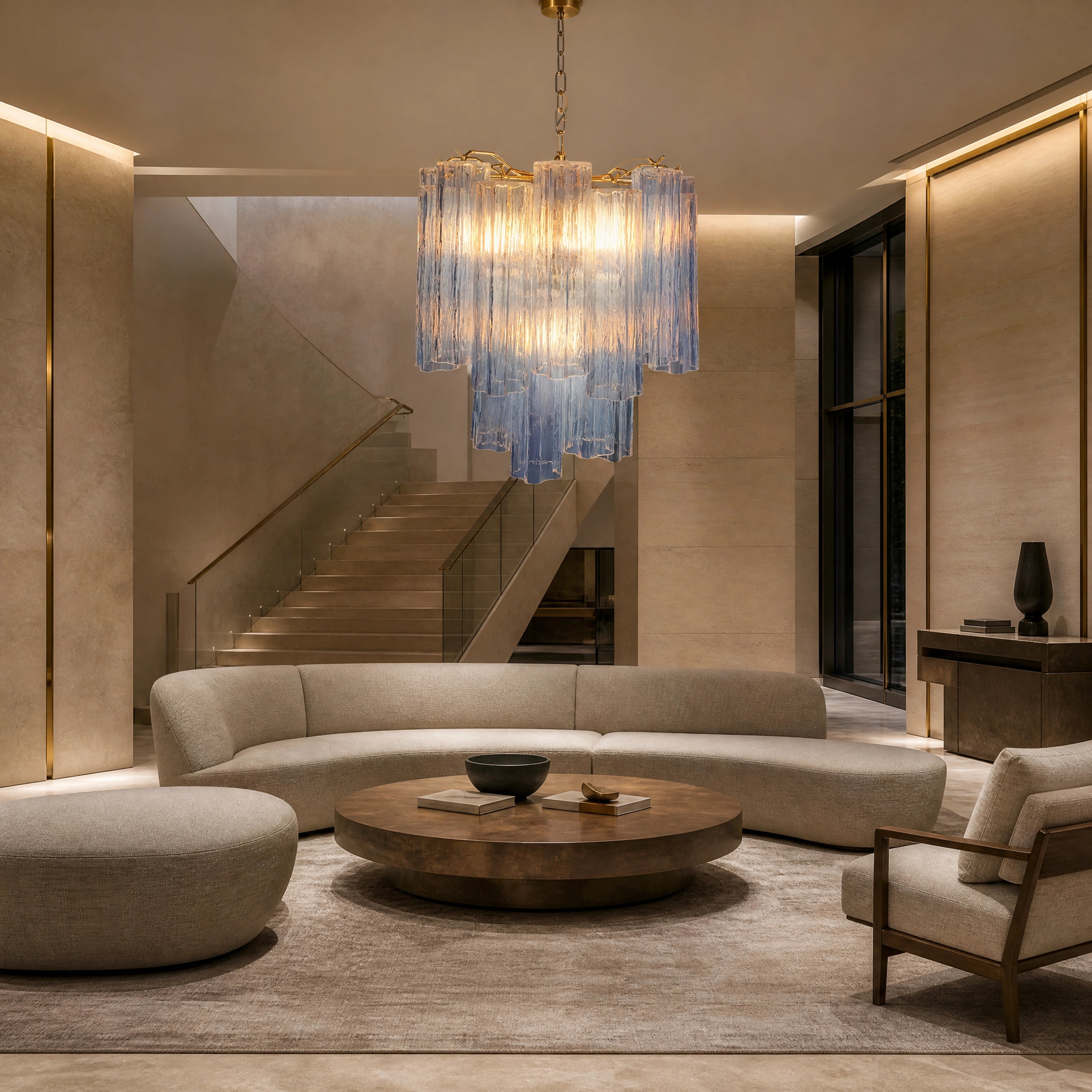 Riccarda Tronchi Murano Glass Circular Chandelier UHNW private residence luxury lifestyle image by VORELLI