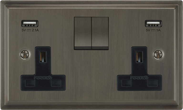 Sheraton Double Socket + USB by VORELLI, a refined luxury lighting for luxury residential and project interiors.