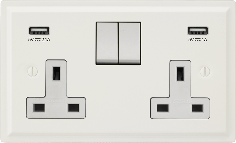 Sheraton Double Socket + USB by VORELLI, a refined luxury lighting for luxury residential and project interiors.