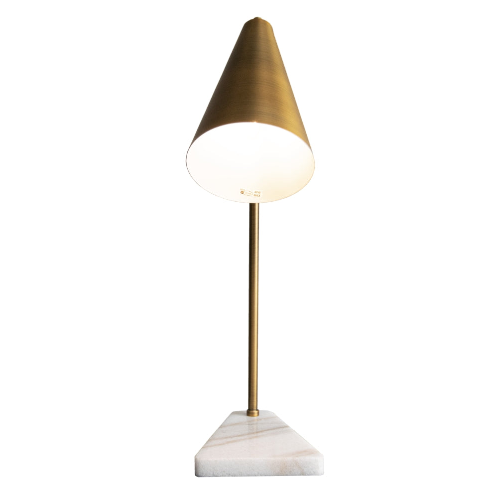 VORELLI® Strava antique brass desk lamp with marble base