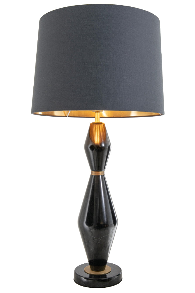 VORELLI® Thelora black marble and antique brass table lamp