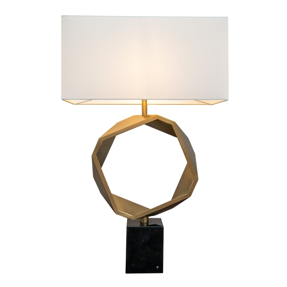 VORELLI® Torvello geometric brass and black marble table lamp