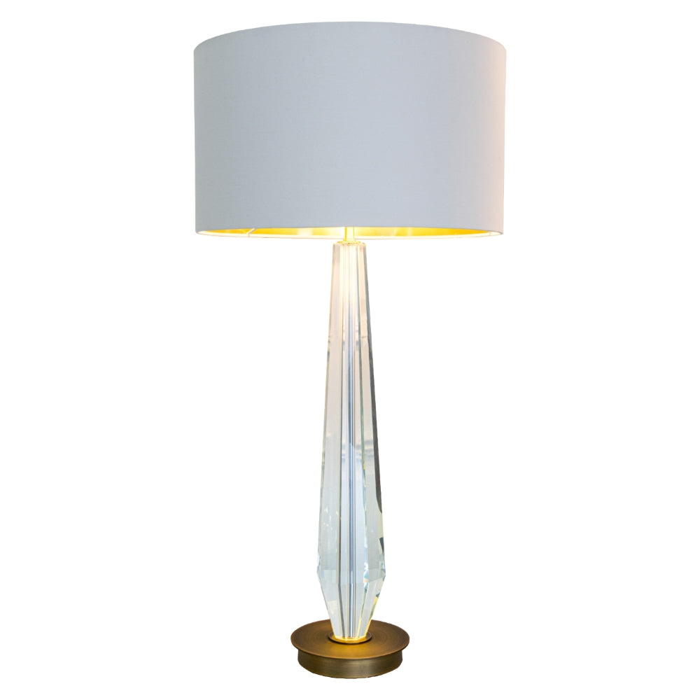 VORELLI® Valcren brass table lamp with crystal base