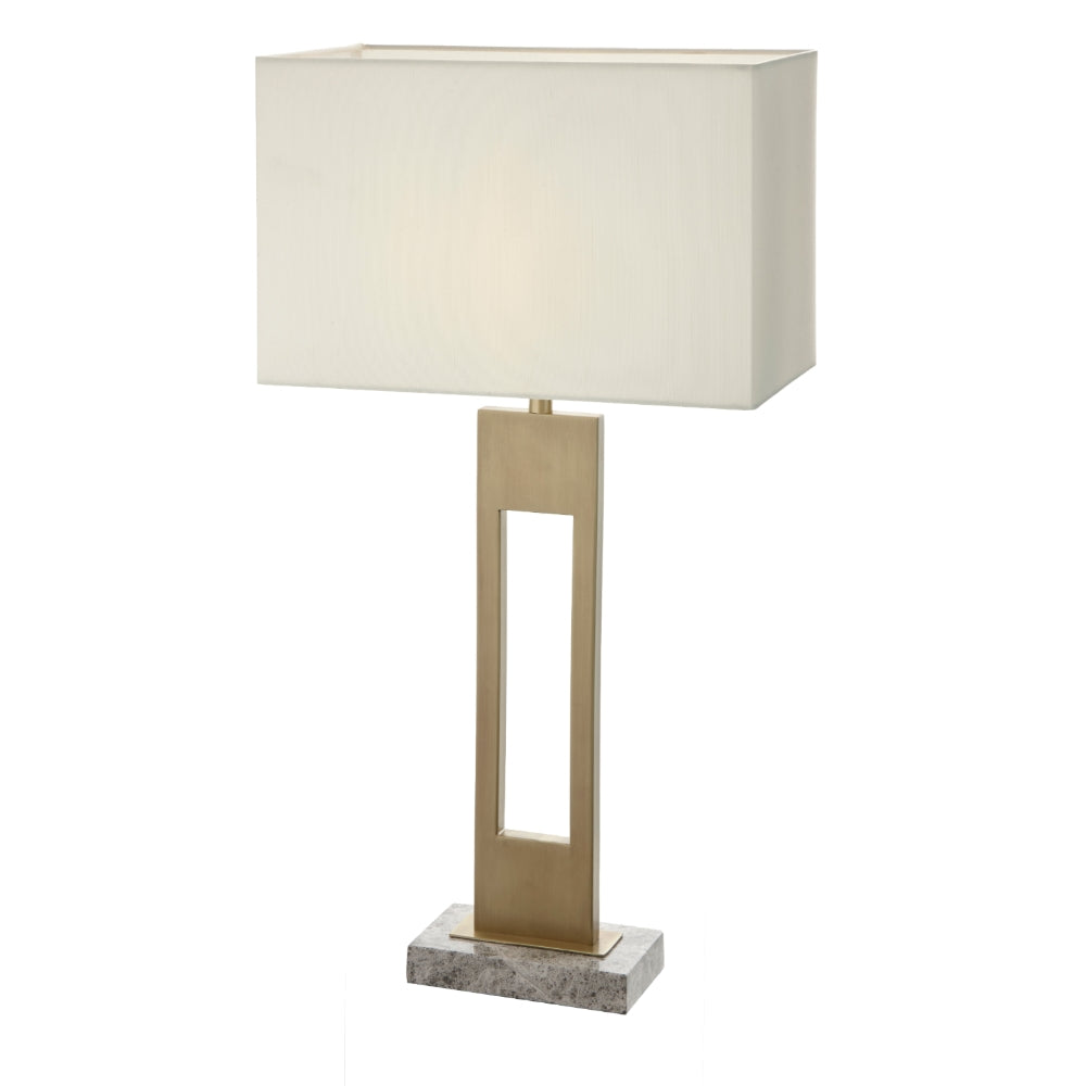 VORELLI® Varello antique brass and grey marble table lamp
