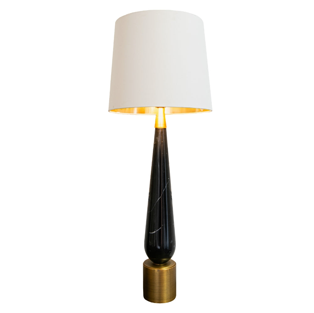 VORELLI® Velcore brass and black marble tall table lamp
