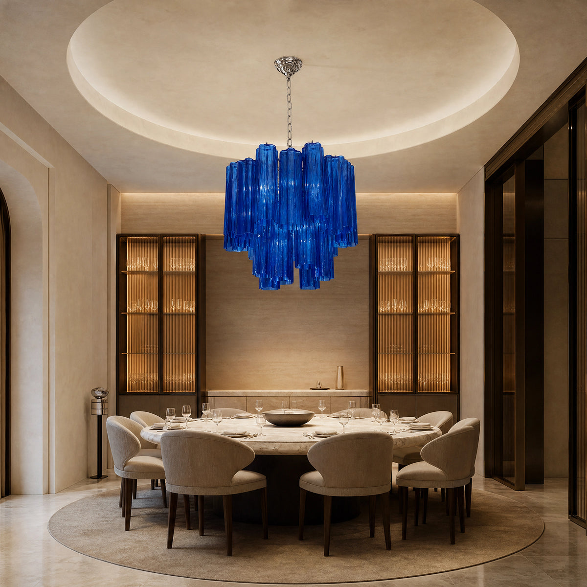 Veronica Tronchi Murano Glass Circular Chandelier luxury hospitality interior lifestyle image by VORELLI