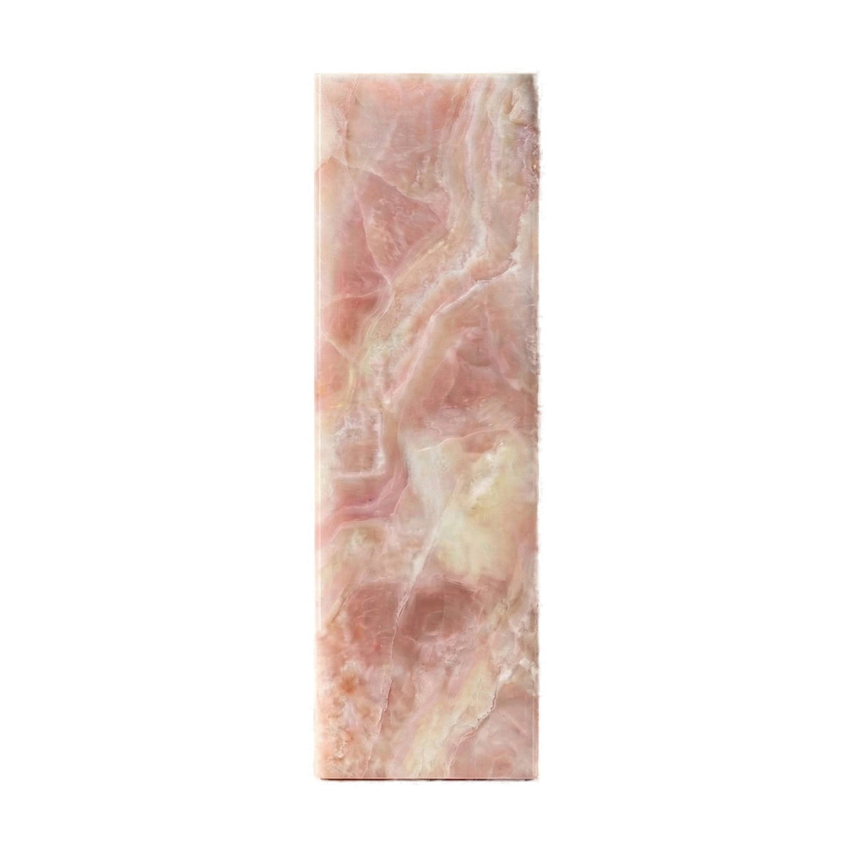 Pink Onyx Pedestal Stand on white background by VORELLI