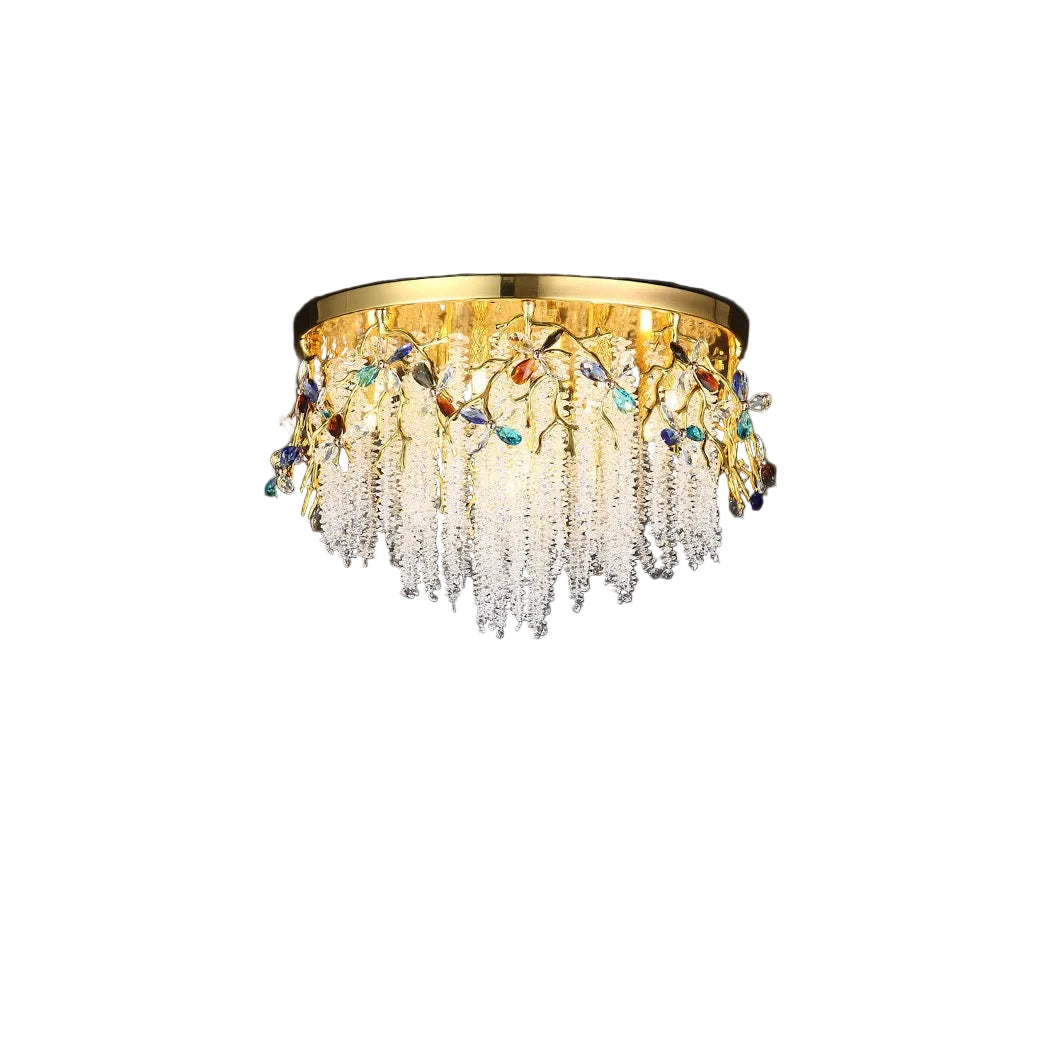 Luxury Wisteria ceiling light by VORELLI® featuring cascading crystal design for elegant interiors