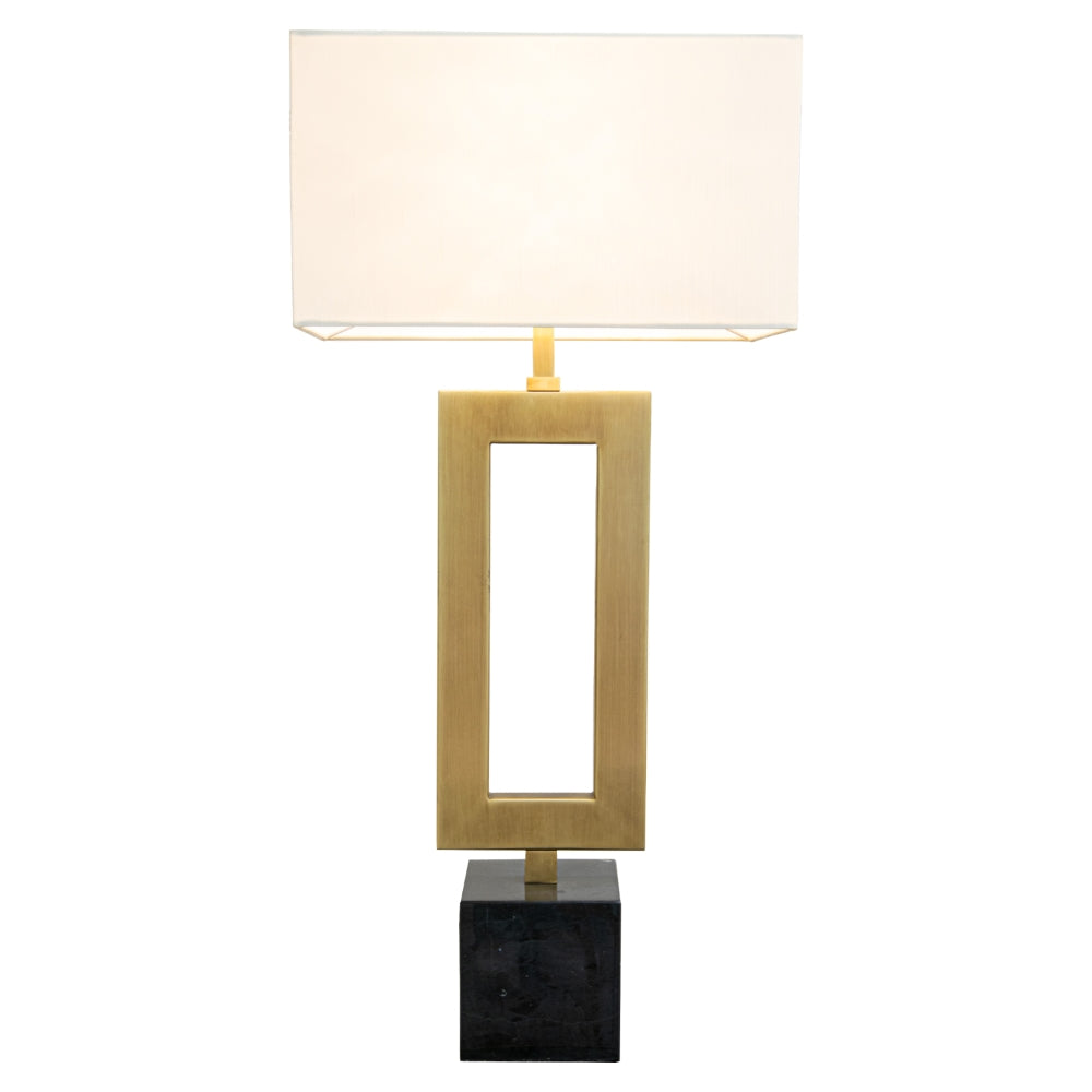 VORELLI® Zavren antique brass and black marble table lamp