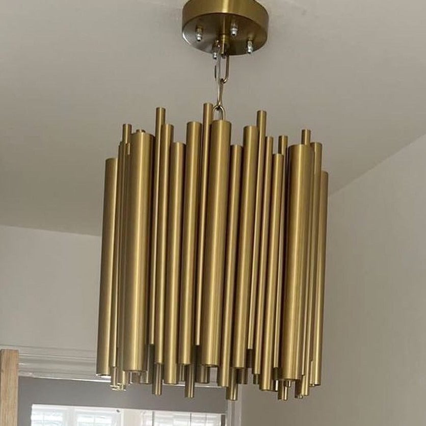 Luxury pendant light with cylindrical tubes enhancing contemporary interior lighting