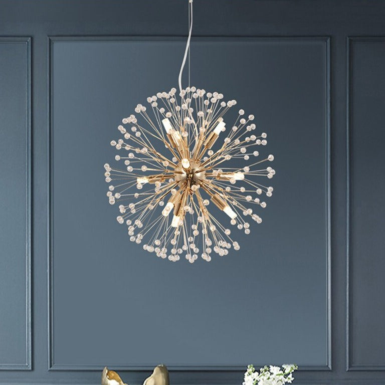 Kadupul crystal starburst pendant light creating a statement focal point in a contemporary interior