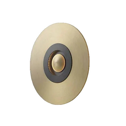 Piatto Series wall light featuring decorative circular plate disc with central light detail on white background