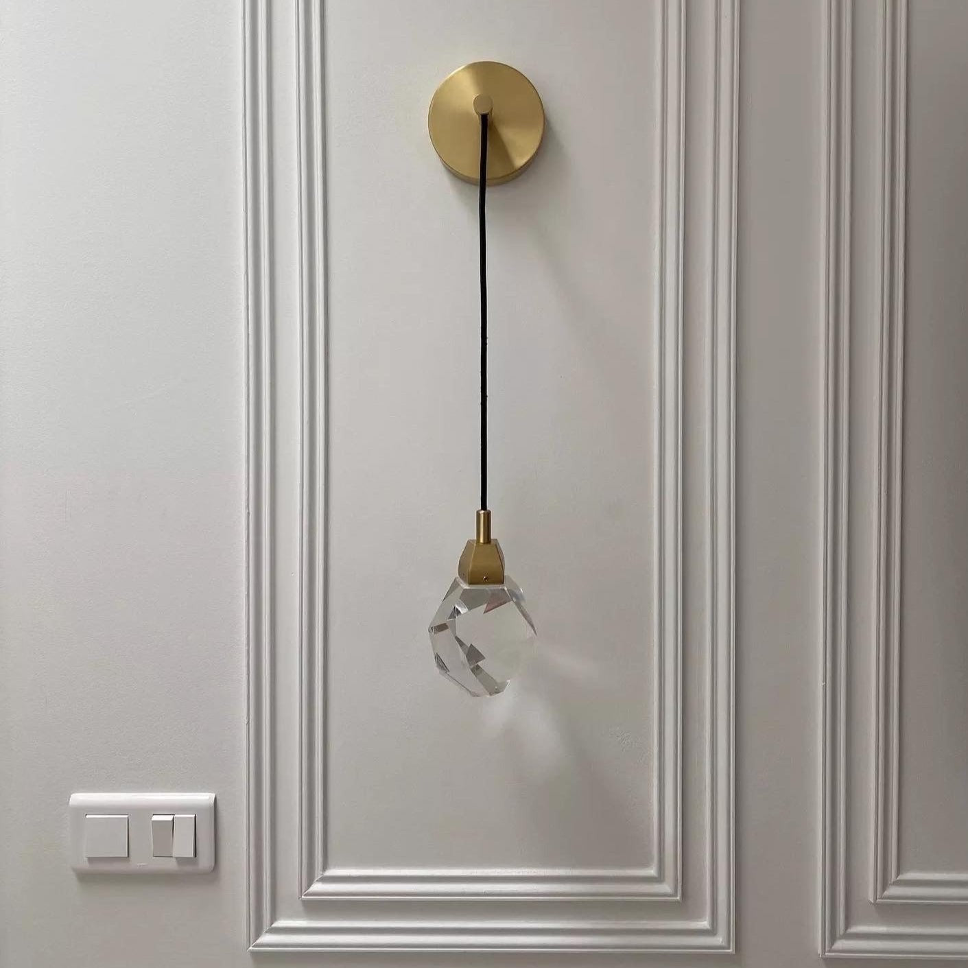 Runtz Wall Light II luxury diamond cut crystal drop enhancing contemporary interior