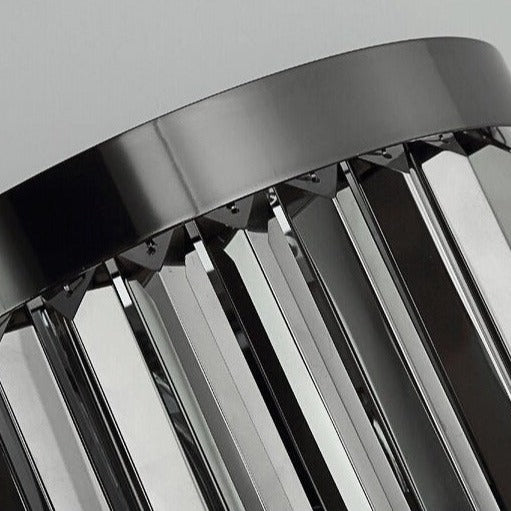 Polished metal rim and crystal alignment on the VORELLI Margoux wall light highlighting contemporary craftsmanship and elegant illumination