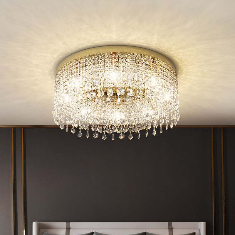 VORELLI® Modesto modern crystal ceiling light adding elegant ambient lighting to refined interior space