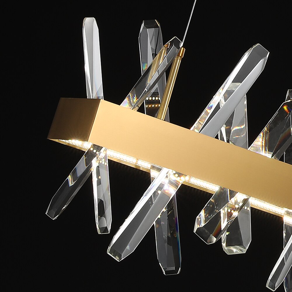 Yakutia Rectangular Chandelier by VORELLI, rectangular chandelier product image for dining rooms, kitchen islands and private dining