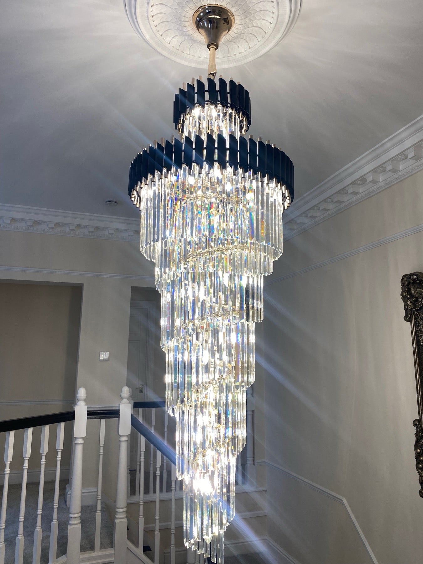 VORELLI private residence staircase chandelier project