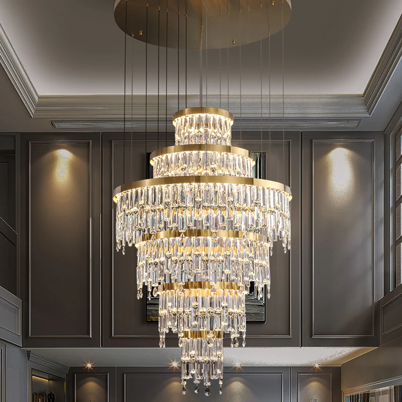 The Beauty of a Staircase Chandelier in a Luxury Hotel