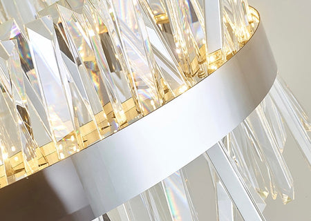 Close-up of Chrome Collection Chandelier - Contemporary Brilliance and Sleek Design
