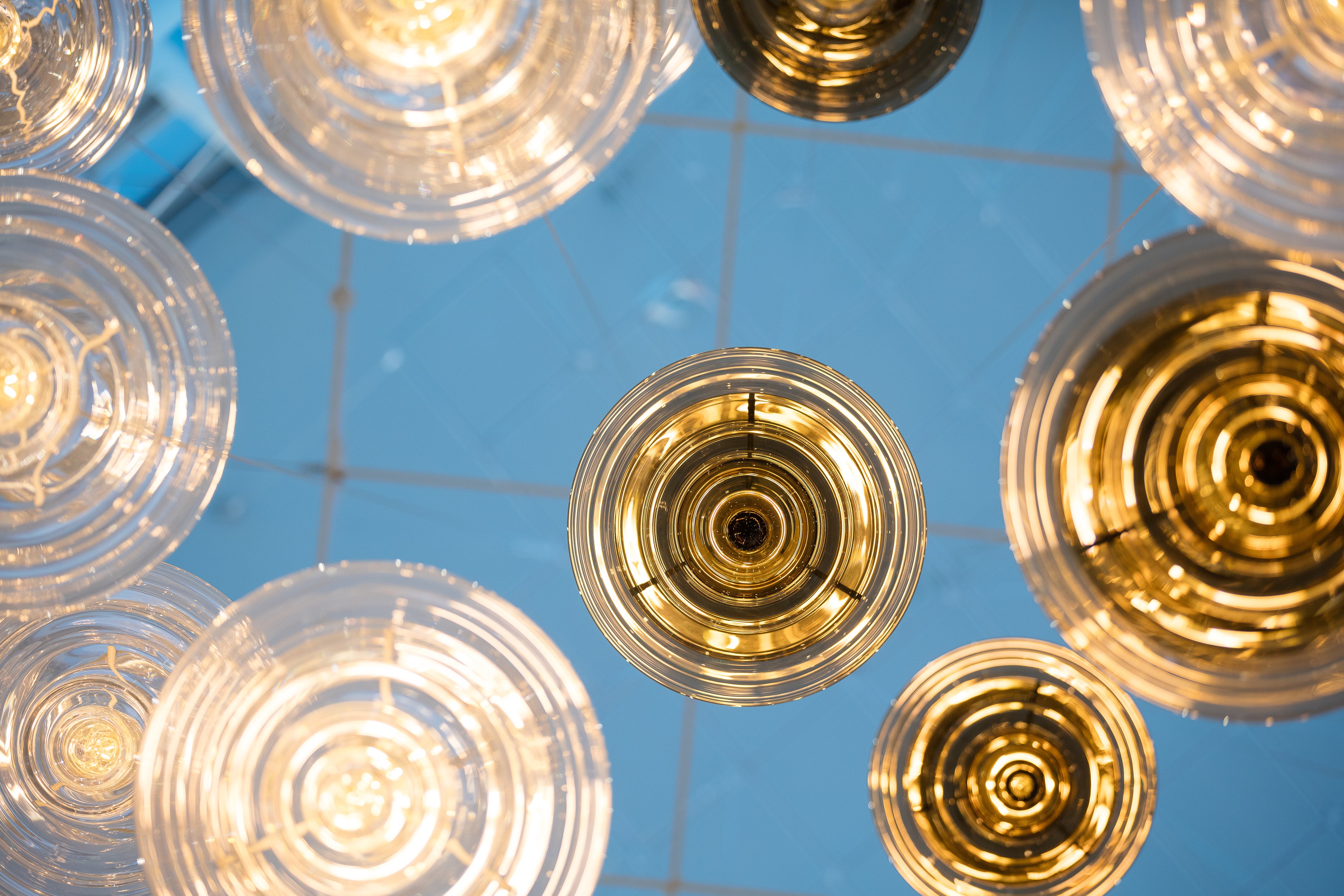 Clear & Tea Cone Glass Project Installation