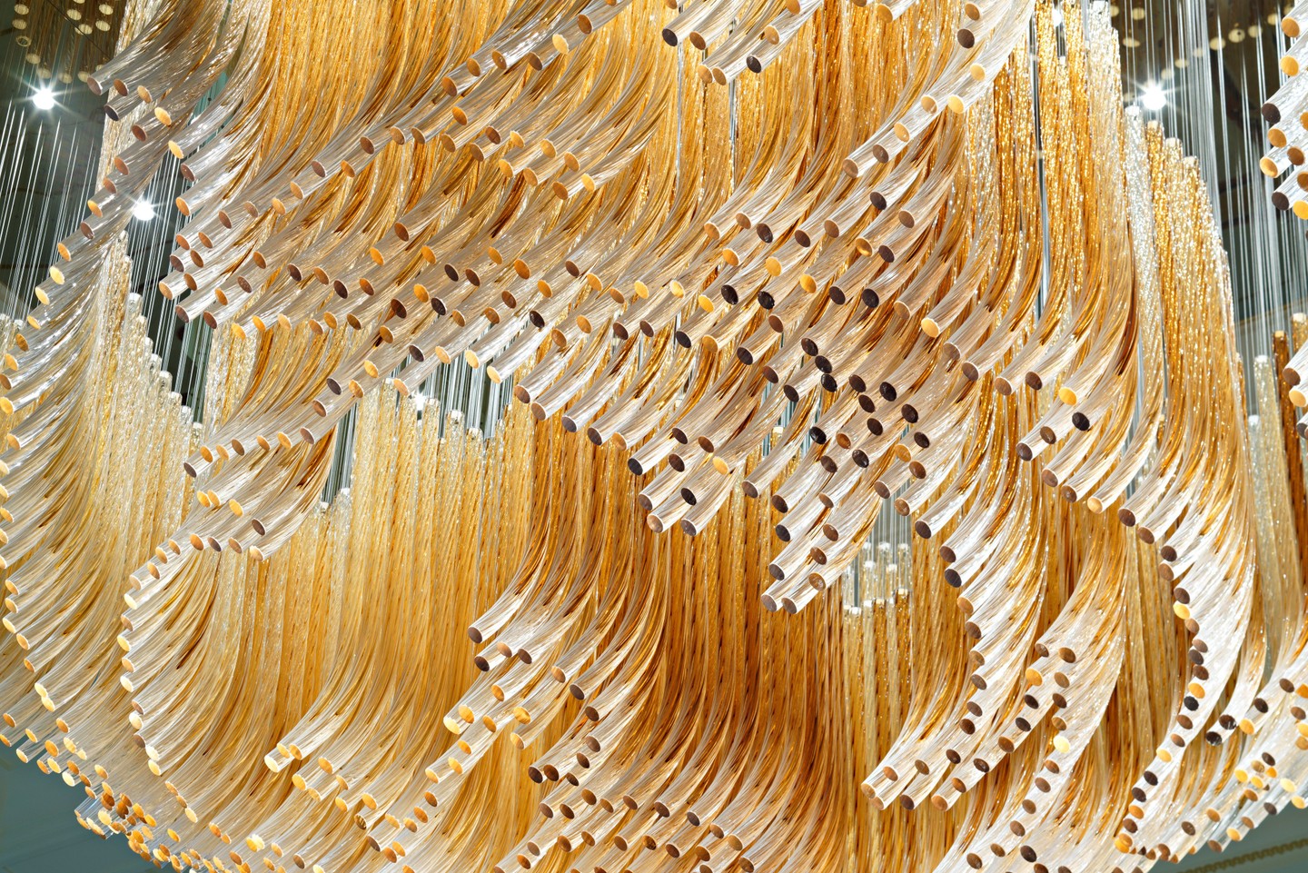 Floral Amber Glass Tube Project Installation