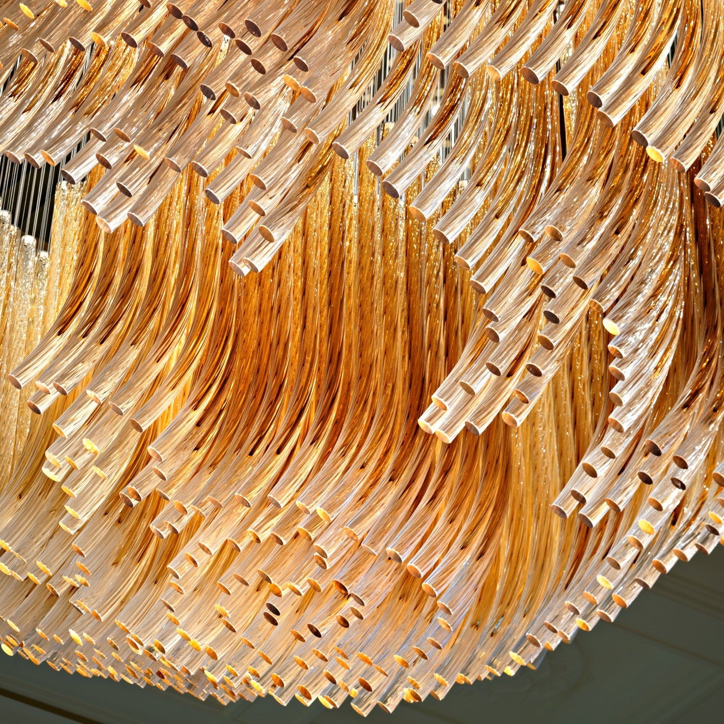 Floral Amber Glass Tube Project Installation