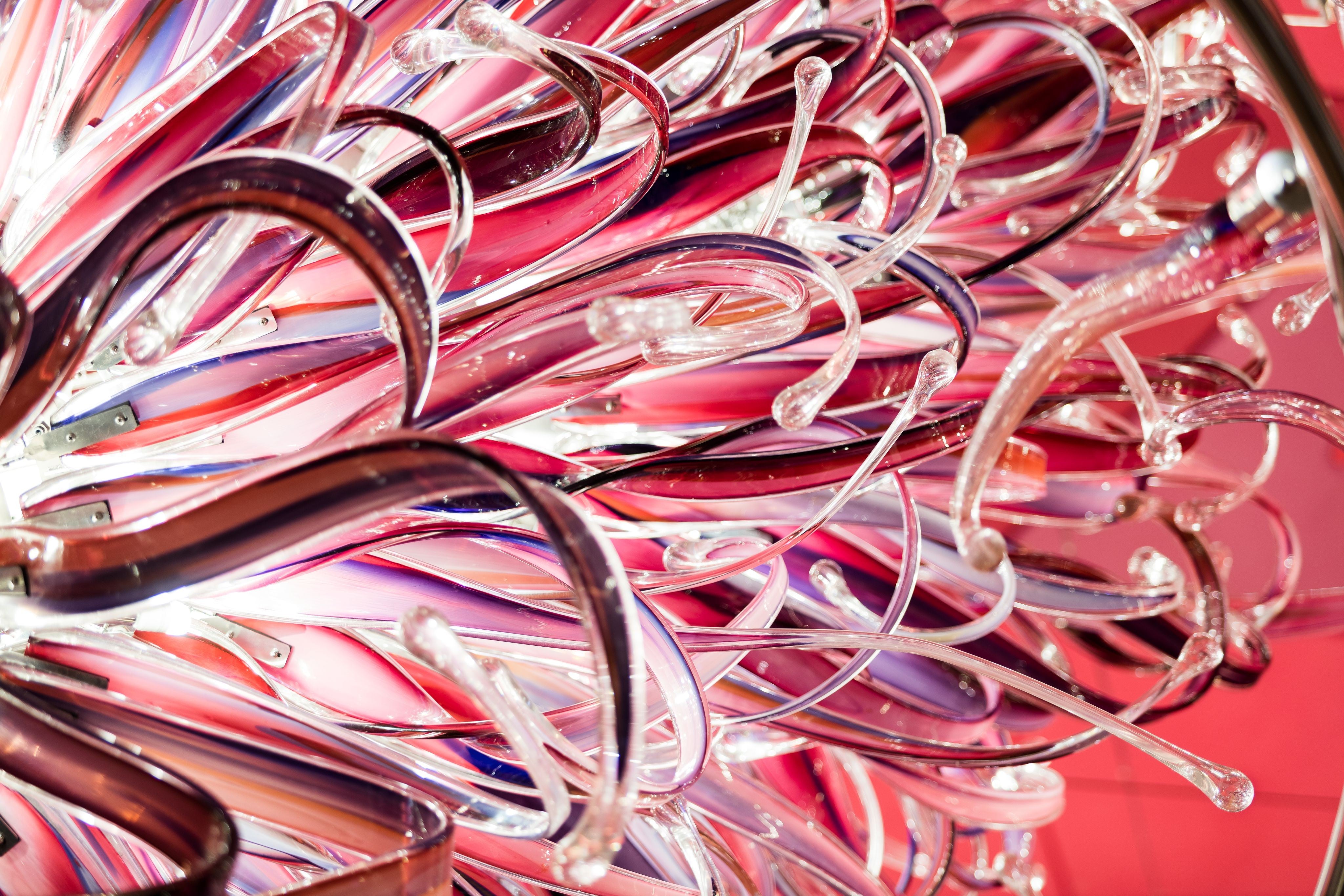 Steel Frame Pink Flower Project Installation